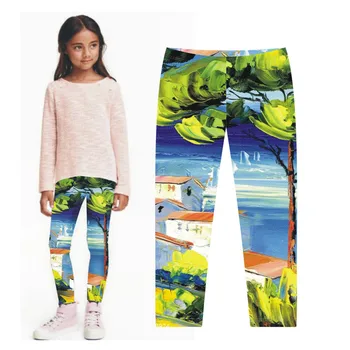 Dekle legging Vroče poletje lepo otroci novo prispeli moda dekleta dokolenke tiskanja cvetja dekleta hlače otroško hlače
