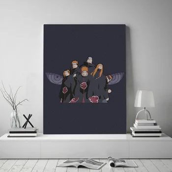 Šest Poti Bolečine Akatsuki anime naruto Uokvirjena Lesen Okvir Platno plakat Slikarstvo wall Art dekor Študija Doma Dekoracijo Fotografij
