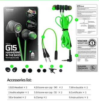 3,5 mm Žične Slušalke Z Bas Čepkov Stereo Slušalke za Glasbo, Šport Gaming Slušalke Z mikrofonom Za Xiaomi IPhone PS5 4 Slušalke