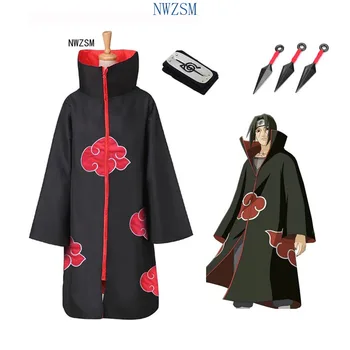 Vroče Prodaje Anime Naruto Akatsuki /Uchiha Itachi Cosplay Božično zabavo Halloween Kostum Plašč Cape kostum