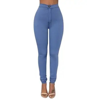 Vintage dame jeans za ženske mama visoka vitka jeans modra priložnostne svinčnik hlače korejski ulične traper hlače