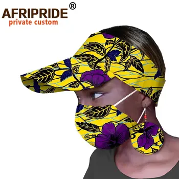 Afriške Klobuk Uhani za Ženske Modni Klobuk blagovne Znamke, Tiskanje Ankara Tiskanja Afriške Pribor Match Print Masko 3 Kos A20H005