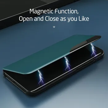 Poco-x3 primeru pametna okna pogled pu usnja flip telefon kritje za xiaomi poco m3 m 3 x 3 x 3 nfc nfs 3m 3x magnetni knjigo stati coque
