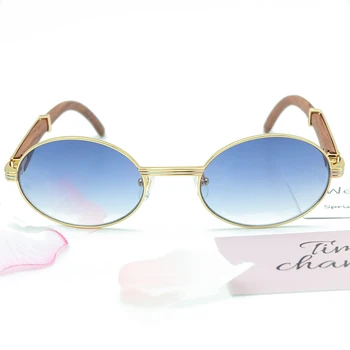2020 Okrogla sončna Očala Lesa Carter sončna Očala Odtenki Očala Za Moške Luksuzni Oblikovalec Lesenega Sunglass gafas de sol hombre