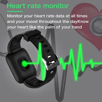 D13 Pametna Zapestnica 116Plus Krvnega Tlaka, Srčnega utripa Smart Manšeta Zapestnica Smartwatch Nepremočljiva Smart Band