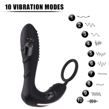 APHORDISIA Brezžični Daljinski upravljalnik Moški Prostate Massager Silikonski Analni Vibrator 10 Hitrost Butt Plug Spolnih Igrač za Moške Masturbator