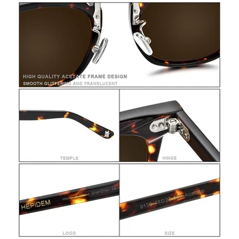 HEPIDEM Acetat Polarizirana sončna Očala 2020 Nove Ženske Visoka Kakovost Modnih Sunglass Kvadratnih UV400 sončna Očala za Moške 9126