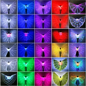 Ples trebuh LED Krila sveti Krilo Kostum Mavrične Barve Stopnji Uspešnosti Rekviziti LED Ples Krila S Palico