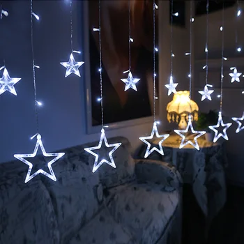 4M Božič LED Luči AC 220V Romantične Pravljice Star LED Zavese Niz Razsvetljave Za Počitnice Poroko Garland Stranka Dekoracijo