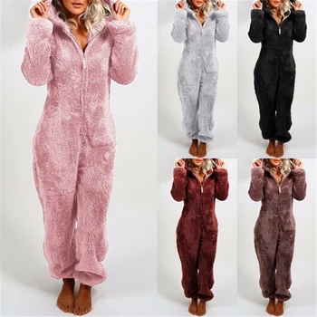 5X XXXL Pižamo Nightgown Ženske Zimske Sleepwear Dolge Rokave Plus Plišastih Debele Plišastih Skok obleko Hooded Homewear Pižamo Oblačilih