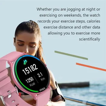 LIGE Moda Pametno Gledati Ženske Športna Fitnes Tracker Health Monitor Nepremočljiva Polno krog zaslona na dotik Elektronsko smartwatch