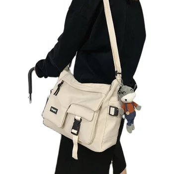 Orodje Torba Ženske Veliko zmogljivosti Cross Body Bag Ženska Japonski Študent Trendovska blagovna Znamka Messenger Bag Multi-žep Bookbags