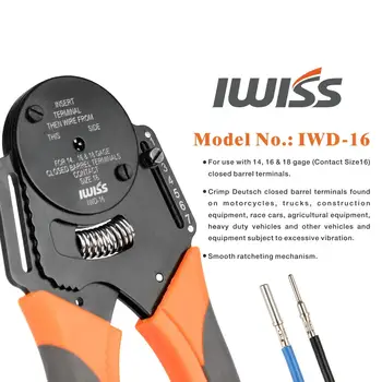 IWISS IWD-12/16/20 mini ročno orodje Zaprta Sod Crimper 4 Način Alinea 8 Vtis, Tip za Deutsch priključki robljenjem plier