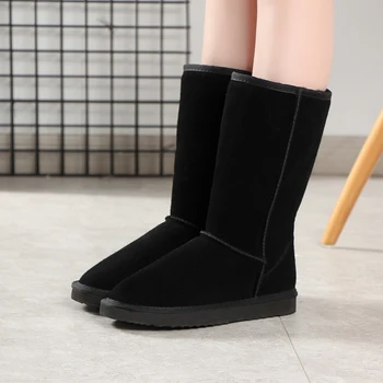 MBR SILE, nove do leta 2020 Pravega usnja, Krzna Sneg škornji ženske Top Visoke kakovosti Avstralija Škornji Zimski Čevlji za ženske Toplo črni čevlji