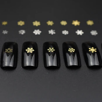 1000PCS/Vrečko 3d Srebrna Zlata Božične Snežinke nohtov čare dekoracije nohtov art nails nakit dodatki novo prispeli material