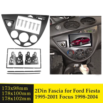 Double Din avtoradia Fascijo za Ford Fiesta Poudarek 1998--2004 Stereo Uspela Namestitev Trim Komplet GPS DVD Okvir CD Ploščo Plošča