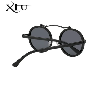 XIU sončna Očala Krog Steampunk sončna Očala Moških Retro blagovne Znamke Oblikovalec Letnik Punk Očala Poletje Modni Očala UV400