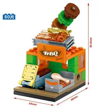 Mini Street Scene Trgovina na Drobno Miniaturne Zgradbe Blok Opeke Izobraževalne Cafe Mcdonald Apple 3D Model Igrače za Legoinglys
