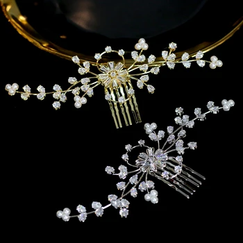ASNORA Nevesta elegantne poroka las glavnik kristalno nosorogovo pearl ženski ostra poročne tiara dodatki za lase