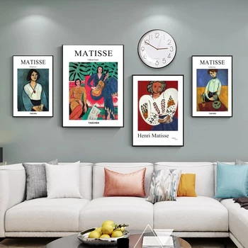 Francoski Henri Matisse Dekle Retro Platno Slikarstvo Plakatov in Fotografij Wall Art Povzetek Wall Art Slik, Dnevna Soba Dekor