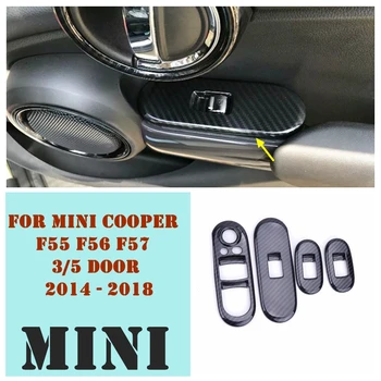 Za Mini Cooper F55 F56 F57 - 2017 2018 Ogljikovih Vlaken, Notranja Vrata Avtomobila Armrest Okno Dvigalo Gumb Modeliranje Zajema Komplet Trim