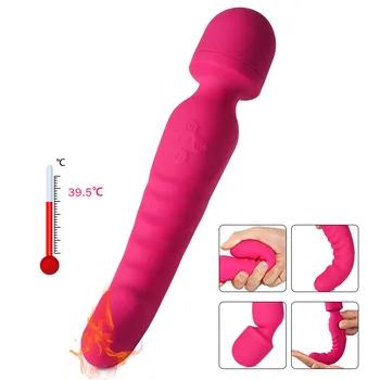 Ogrevanje Vibrator Av Palico Massager Vibrator Nepremočljiva Mehko Dildo, Vibrator G Spot Klitoris Stimulator za Odrasle Sex Igrače za Ženske