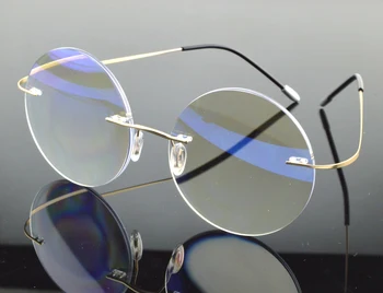 Krog Obravnavi Očala Moški Ženske Prenosni Rimless Ultra Svetlobe, brez okvirjev, Prevlečeni Leče Z Box 0.75 1 1.5 1.75 2 do 4 2.75