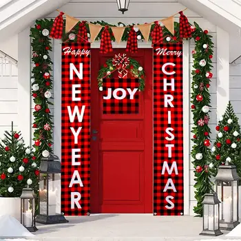 FENGRISE Božič Vrata, Zavesa Vesel Božič Okraski za Dom Božič Vitez Zavese Natalne Navidad 2020 Srečno Novo Leto 2021