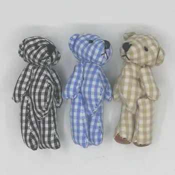 6 cm Risanka Lep Plišastih Kariran Krpo Mini medvedek Obeski Za Baby Tuš Keychain/Šopek Plišaste Lutke Urso de peluche