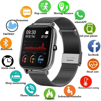 2020 Novo P8 Barvni Zaslon Smart Gledam Ženske moški Poln na Dotik Fitnes Tracker Krvni Tlak Pametna Ura Ženske Smartwatch za Xiaomi