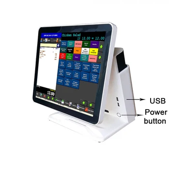 Trgovinske pos sistem 15-palčni kapacitivni zaslon na dotik blagajno tablet pos terminala z termalni tiskalnik