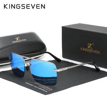 KINGSEVEN Semi-Rimless Moške 180° Stretch Templjev Design Zlitine Polarizirana sončna Očala blagovne Znamke v Novo Vintage Ženske sončna Očala Očala