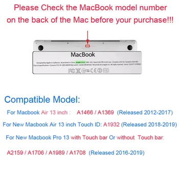 Laptop Primeru za Macbook Air 13 A1932 Pro 13 Retina A1502 A1466 Sprostitev 2017 2016 Prenosni trdi Pokrovček za hp dell