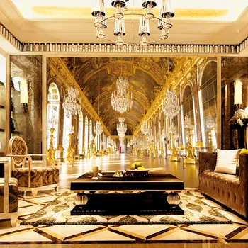 Po meri 3D Fotografije za Ozadje Slikarstvo Luksuzni Royal Palace Hotel Dvorani Dnevni Prostor Kavč, TV Ozadju Non-woven Steno stensko Ozadje