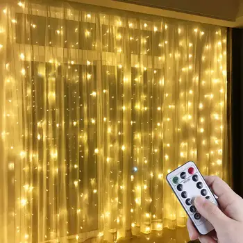 3M LED Zavese Garland na Oknu USB Niz Luči Pravljice Festoon Daljinski upravljalnik Novo Leto Božični Okraski za Dom Soba