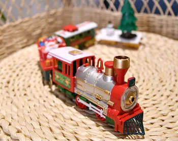 Vlak Nastavite S Luči In Zvoki Božični Vlak Nastavite Železniških Tirih Baterija Upravlja Igrače Božič Vlak Darilo Za Otroke, Igrače, Električni