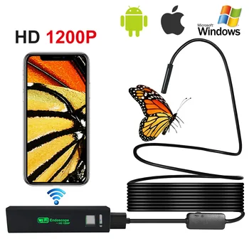8 MM HD Wifi Endoskop Android, IOS Nepremočljiva WIFI-Pregledovalna Kamera Borescope Kača Video Kamera, Vgrajen V Baterije Trde Žice,