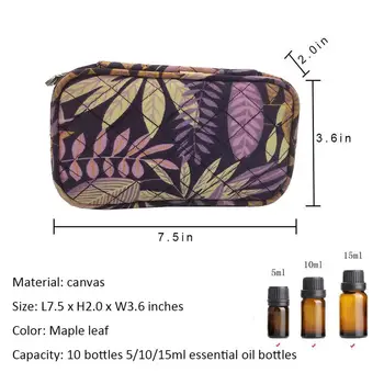 Eterično Olje torbico, ki Ima Za 5ml 10 ml 15ml Vrečko za Shranjevanje Bombaž Materiala Vzorec Tiskanja 10 Steklenic