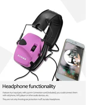 ZoHan Taktično Lov Naušniki, Opremo Za Zaščito Sluha Zamenjava Uho Pokal Elektronsko Nastavljiv Zmanjšanje Hrupa