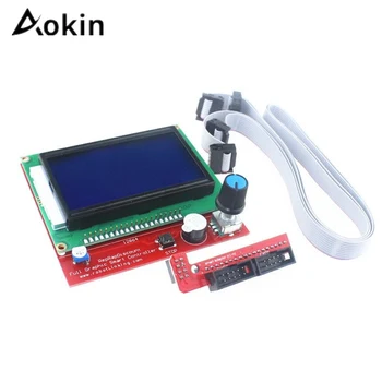 Aokin 3D Tiskalnik, Zaslon 12864 Krmilnik Smart 3D Tiskalnik Rampe 1.4 Krmilnik LCD Nadzorno Ploščo Zaslona Motherboard Moder Zaslon