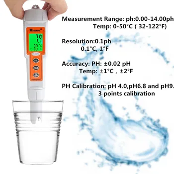 KEDIDA 0.01 PH Merilnik Temperature Digitalni Kakovosti Vode Monitor Tester za Bazeni, Pitne Vode, Akvariji 40%popusta