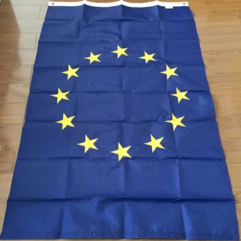 Vezeni Zastavo EU Evropske Unije 90x150cm Ft Trajne Nepremočljiva Najlon Dekorativni Zastavami in Transparenti, Za Doma in na Prostem