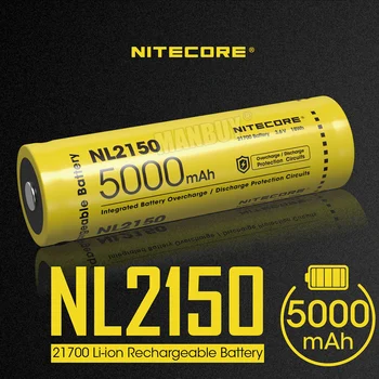 NITECORE NL2150 21700 Baterija za ponovno Polnjenje 5000mAh 8A 3,6 V 18Wh Zaščitene Litij-Ionska (Li-ion) ButtonTop1 Za zunanjo Bliskavico
