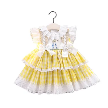 Otroci Španski Obleko Baby Dekleta Lolita Princess Obleke Žogo Za Malčke Velika Noč, Rojstni Dan Vestidos Dekle Zajec Vezenje Obleke