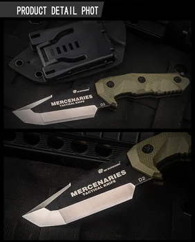 HX na PROSTEM D2 nož G10 ročaj D2 jekla rezilo taktično naravnost nož področju survival nož, pokrit nož zbirka nož