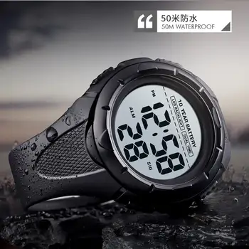 SKMEI LED Digitalni Watch Moški Šport Nepremočljiva 2Time ročno uro Velike Izbiranje Japonski 10 Leto Baterije Moški Budilka relogio 1563