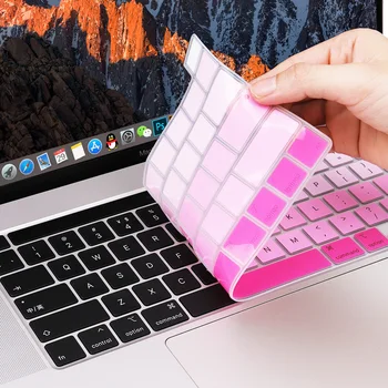 Gradient Barvne tipke Kože Kritje za leto 2020 MacBook Pro 13-palčni M1 A2338 A2251 A2289 Dotik Bar NAS Vnesite angleški Mehke Silikonske