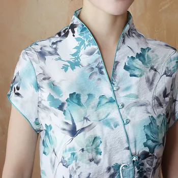 Ženske, Etnične Vrh Tradicionalnih Kitajskih Oblačil Vintage Original Oblikovalec M L XL XXL 3XL 4XL Belo Zelene Majice Bluzo TYR051801