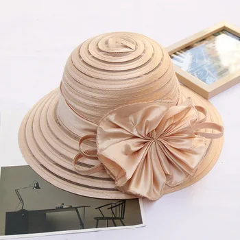 MIARA.L 2019 novo crystal fabric mesh odtenek klobuk velike eave ženske cvetna nedelja klobuk poletje, sonce klobuk