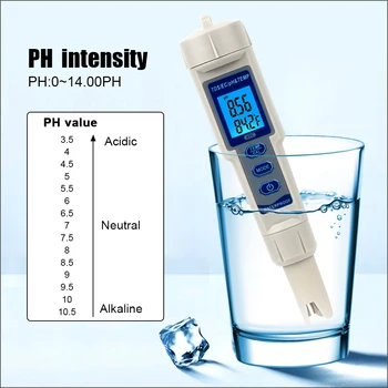 RZ PH/ES/TDS Meter S Temperaturo Meter Strokovno 4 in1 Digitalni Tester Kakovost Vode Akvarij Pitne Vode PH Monitor